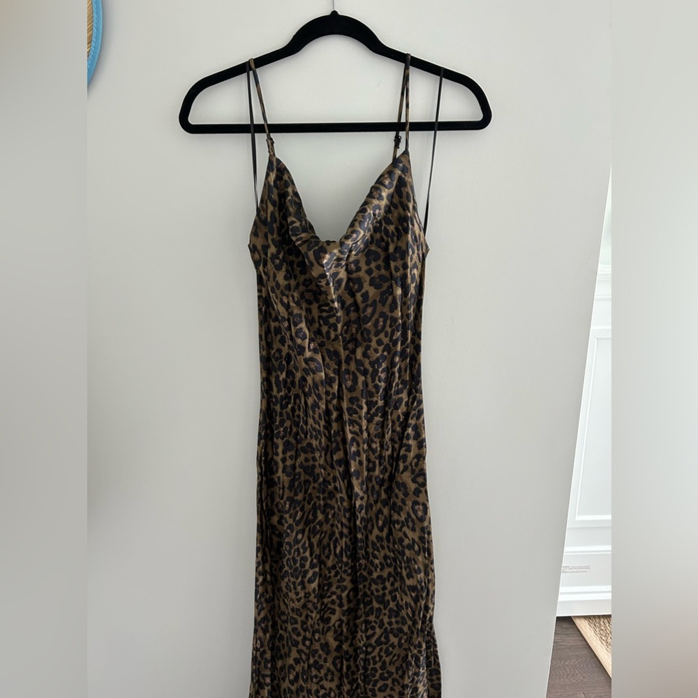 Zara cheetha cowl neck midi dress